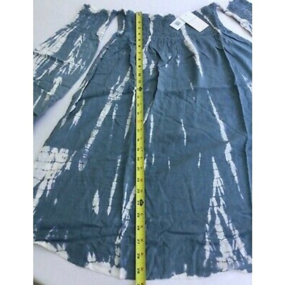 Kiwi Punch Tie Dye Dress Off Shoulder Smocked in Blue Size Small - Picture 2 of 5